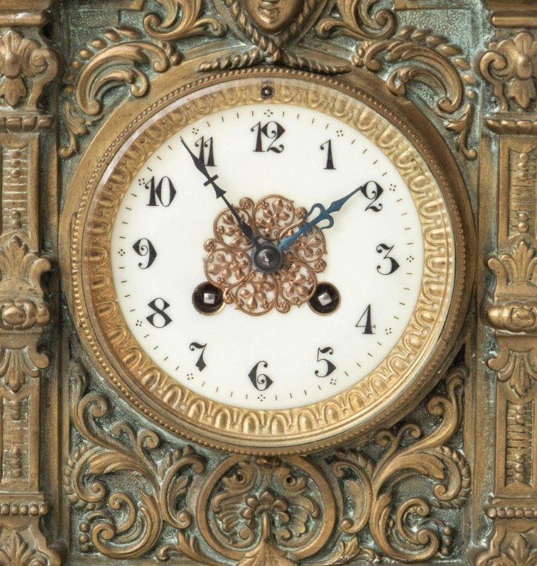 Japy Freres Bronze Mantel Clock, 19th to 20th Century — COLLECTive